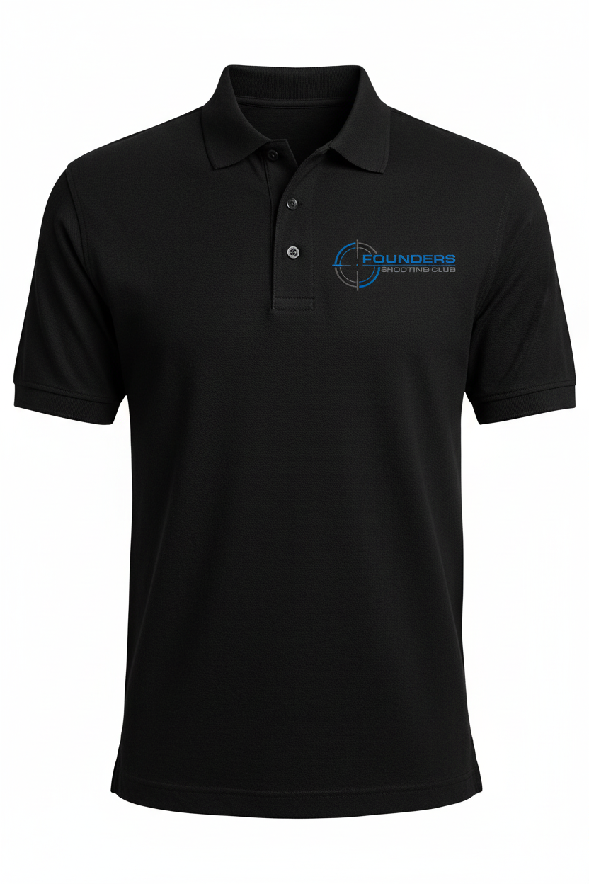Founders Shooting Club Black Polo Mockup