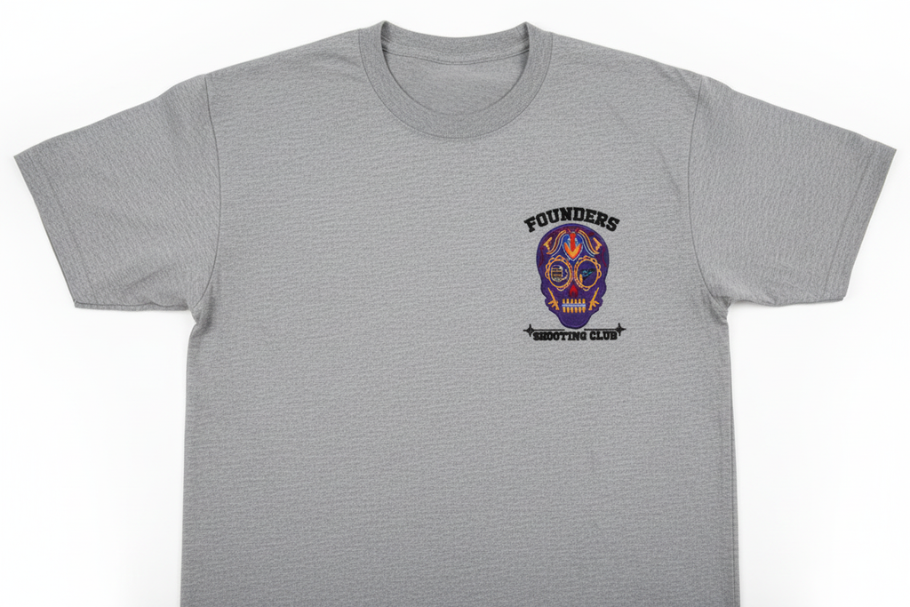 Founders Shooting Club Logo Tee in Gray