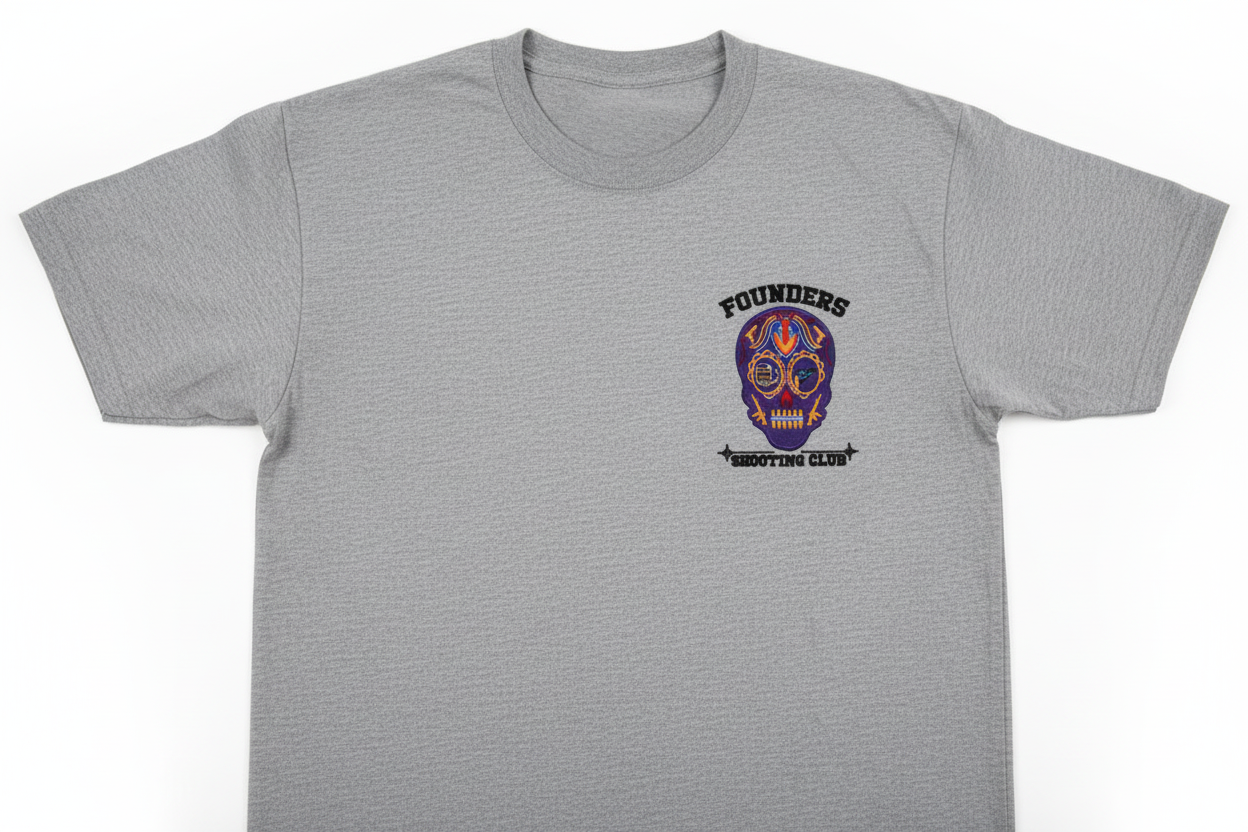 Founders Shooting Club Logo Tee in Gray