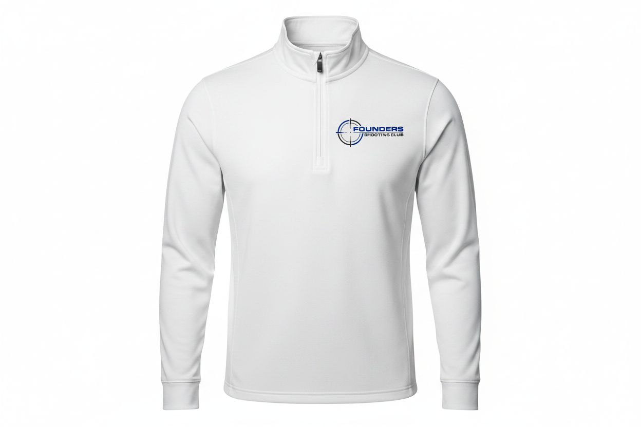 Men's White Quarter-Zip - Founders Shooting Club